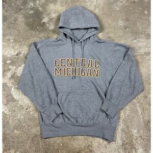 MV Sport Central Michigan Sweatshirt Size Medium Gray Chippewas Pullover Hoodie